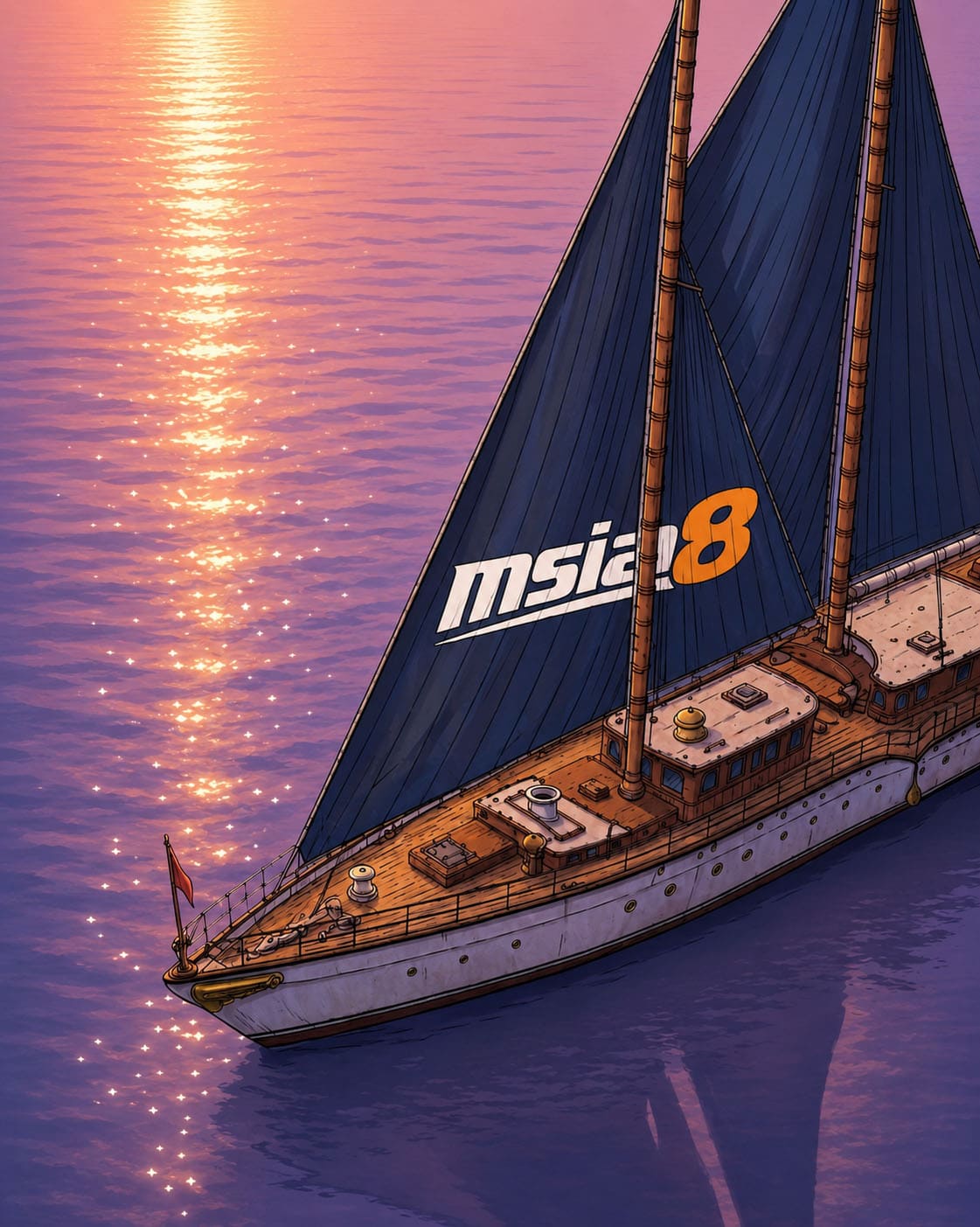 msia8 schooner at sunset